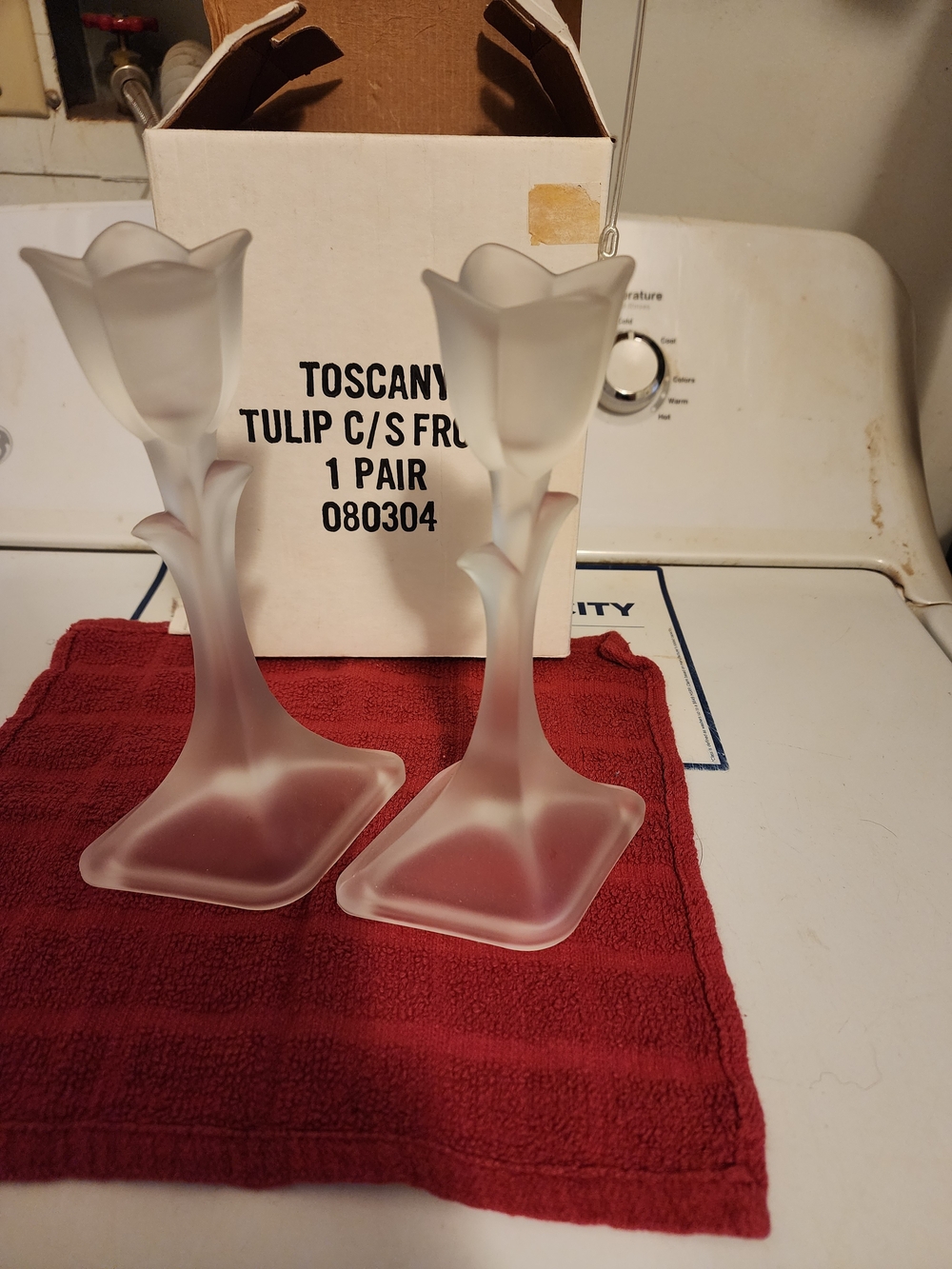Tulip Frosted Glass Pair - White Frost Finish